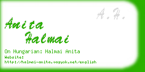 anita halmai business card